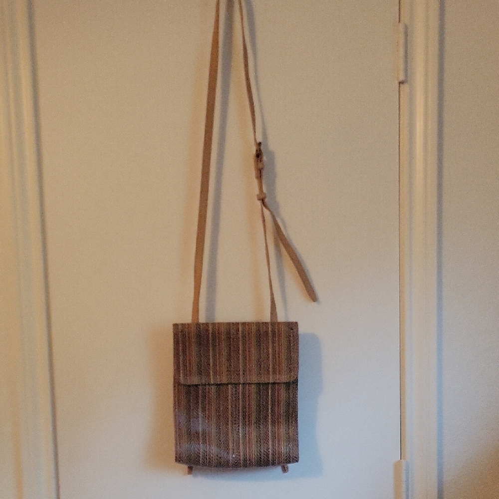 American Leather Company Crossbody varigated leather bag